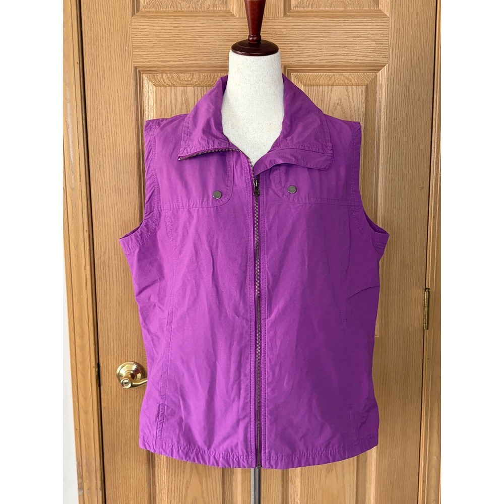 Columbia Sportswear Women's Purple Violet Full Zip Vest 1X‎ Lightweight Outdoor